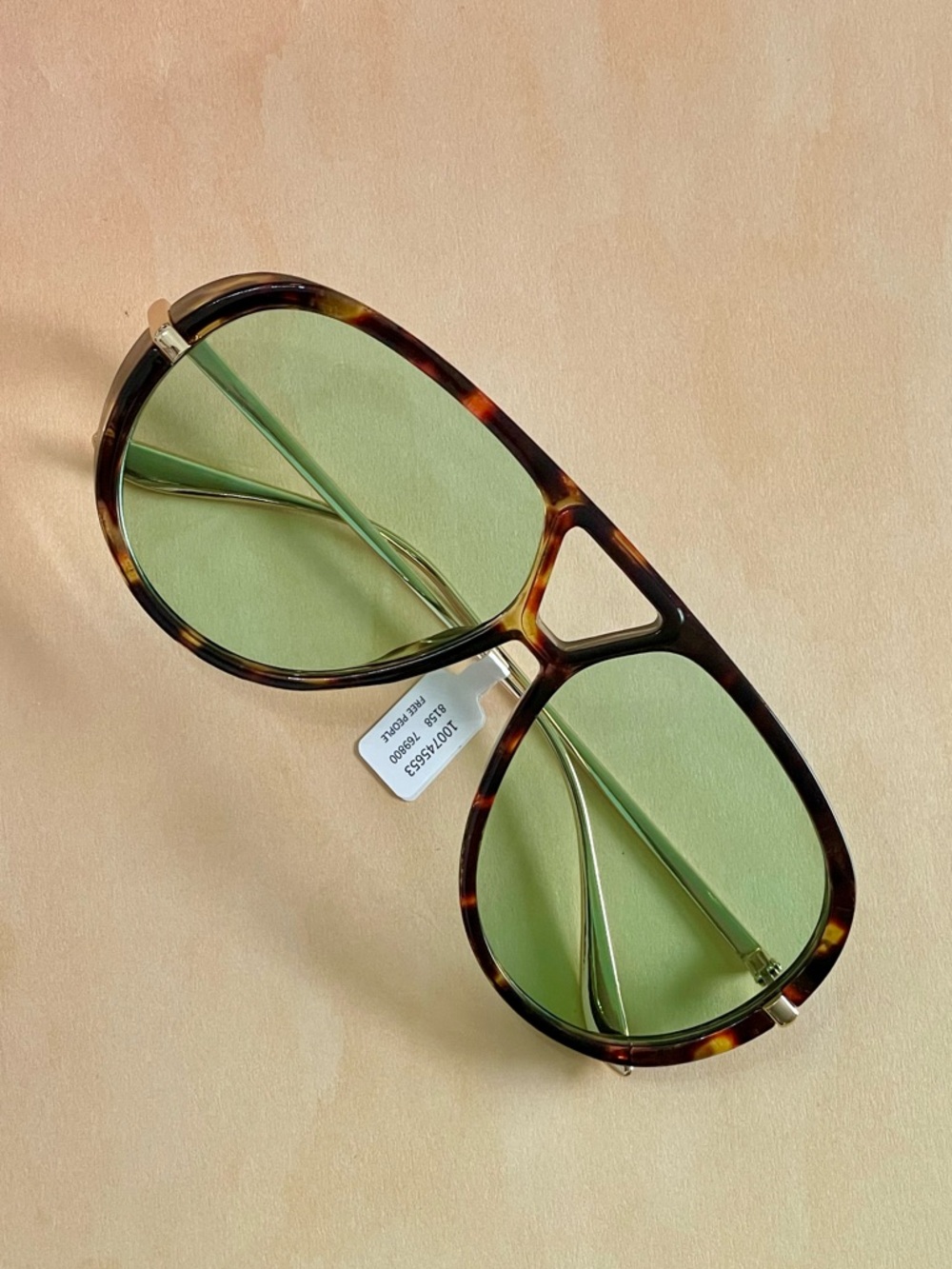 Free People Tortoiseshell Frame Oversized Retro Boho Aviator Sunglasses